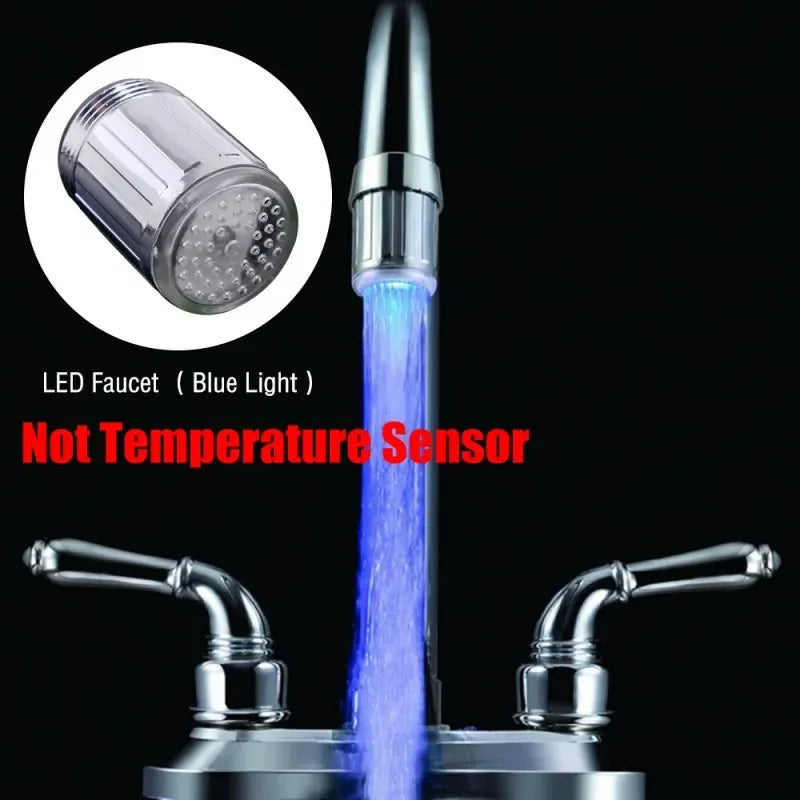 Led Faucet Colorful Luminous Color Changing Dragon Head Light without Power Battery Luminous Faucet Universal Interface Faucet