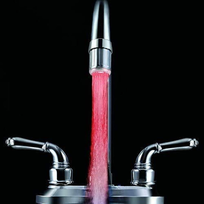 3-Color Temperature Sensitive Gradient LED Water Faucet Light Water Stream Color Changing Faucet Tap Sink Faucet for Kitchen and Bathroom (3 Color-3Pc)