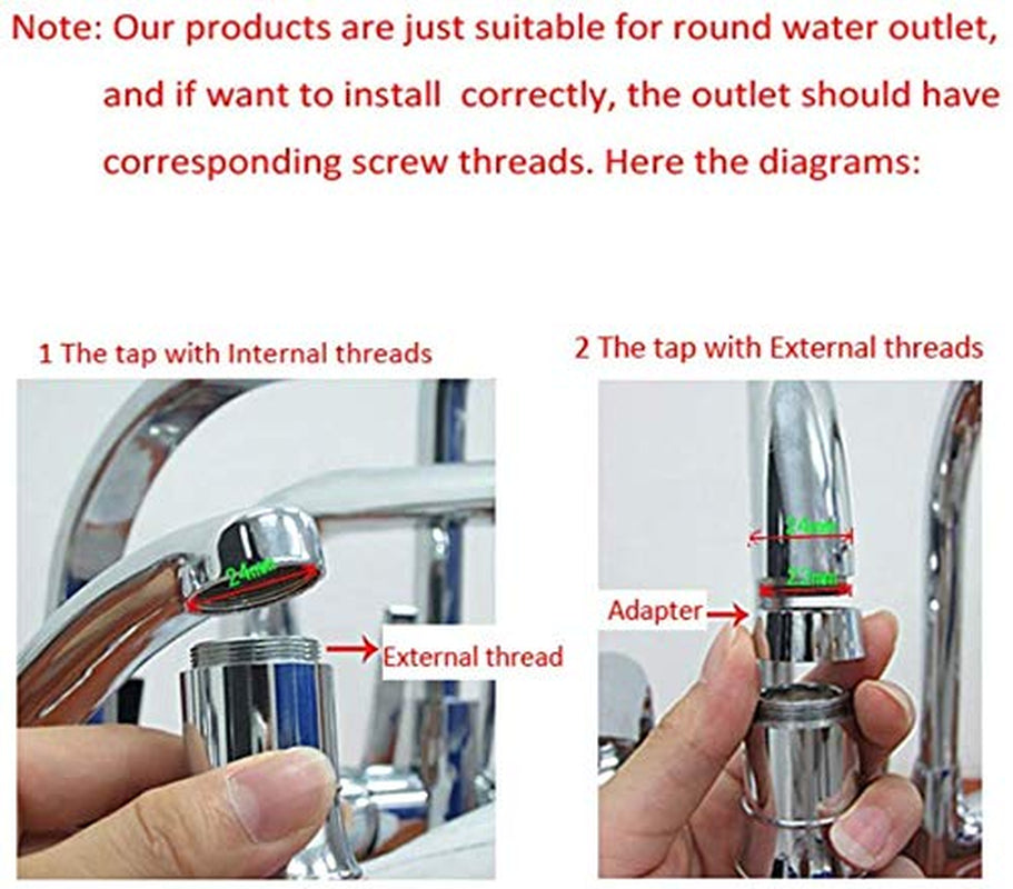 3-Color Temperature Sensitive Gradient LED Water Faucet Light Water Stream Color Changing Faucet Tap Sink Faucet for Kitchen and Bathroom (3 Color-1Pc)