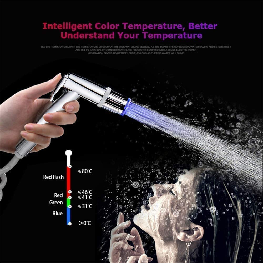 3-Color Temperature Sensitive Gradient LED Water Faucet Light Water Stream Color Changing Faucet Tap Sink Faucet for Kitchen and Bathroom (3 Color-3Pc)
