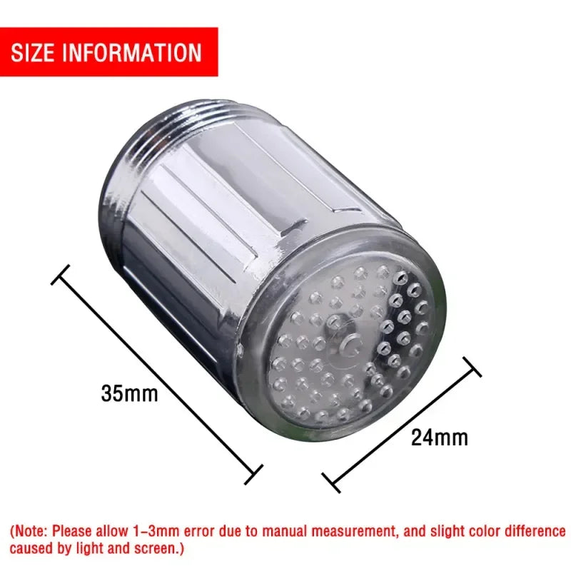 Led Faucet Colorful Luminous Color Changing Dragon Head Light without Power Battery Luminous Faucet Universal Interface Faucet