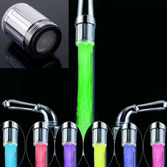 Creative Kitchen Bathroom Light-Up LED Faucet Colorful Changing Glow Nozzle Shower Head Water Tap Filter No Battery Suppys